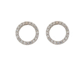 Fashionable Design Circle Shape 925 Sterling Silver Earrings studded with CZ